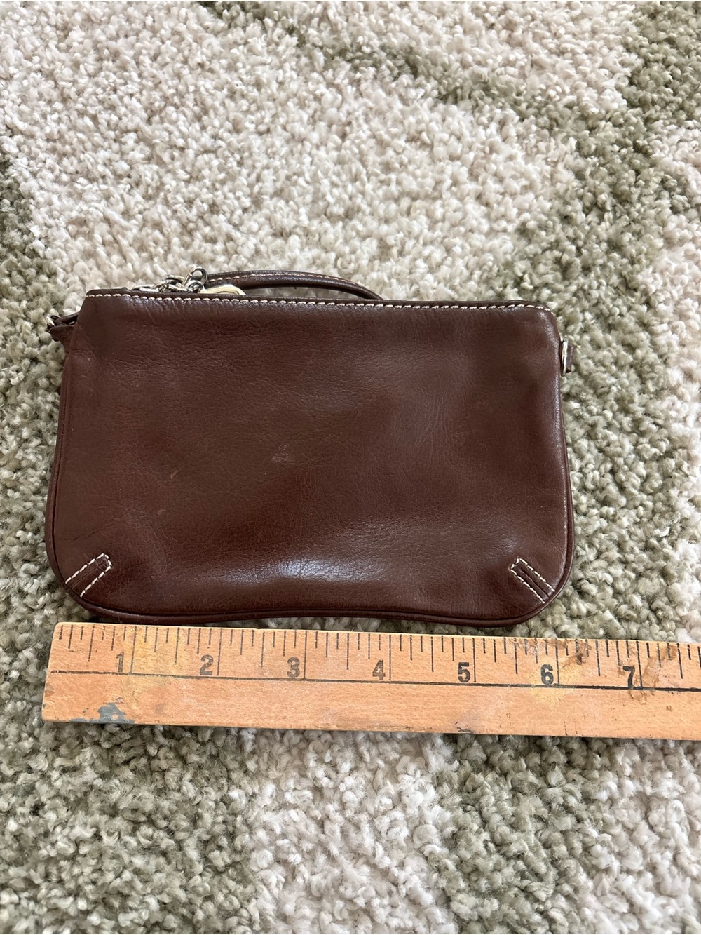 Chocolate Brown Leather Wristlet - Picture 8 of 9